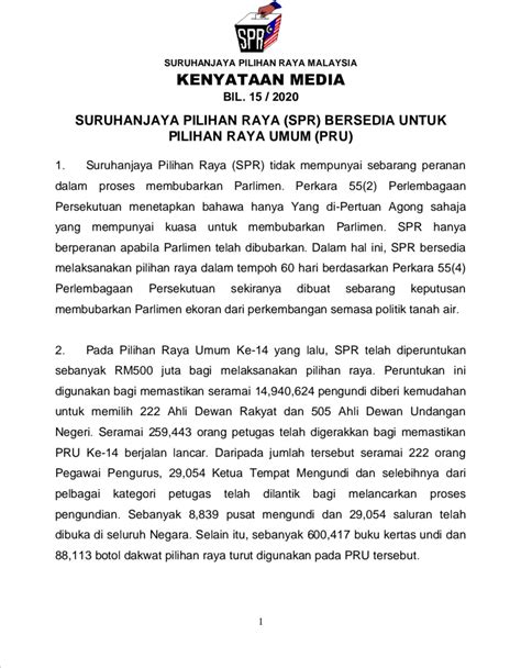 Bidang Tugas Suruhanjaya Pilihan Raya