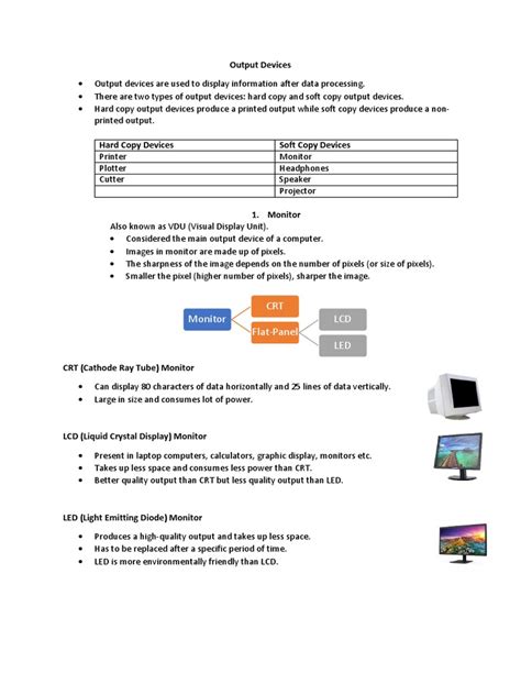 Output Devices | PDF | Computer Monitor | Printer (Computing)