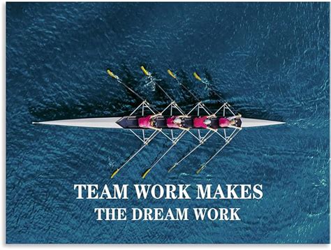 Teamwork Rowing Poster Sprint Team Kayak Canoe Quote Inspirational