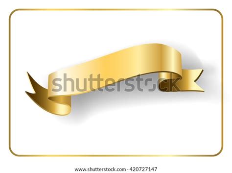 Gold Satin Empty Ribbon Golden Blank Stock Vector Royalty Free 420727147 Shutterstock