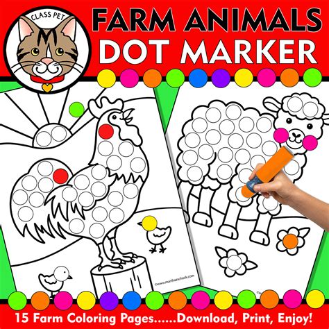 Farm Dot Marker Coloring Pages Farm Do A Dot Printables Farm Fine