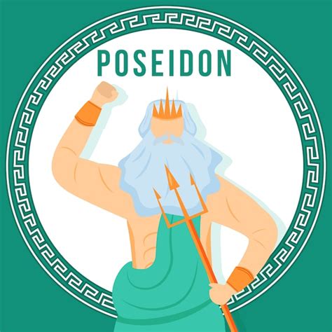 Poseidon Turquoise Social Media Post Oude Griekse God Mythologische