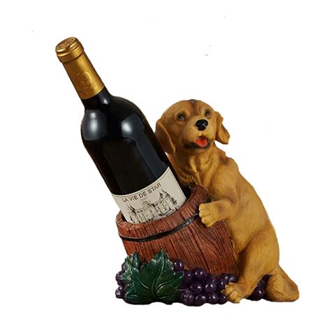 Resin Dog Figurine Puppy Wine Bottle Holder - Buy Buy Wine Rack,Animal ...