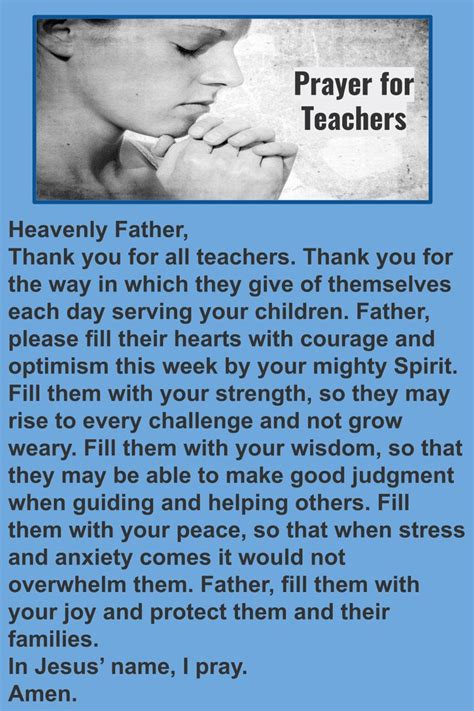 Prayer for Teachers | Teacher prayer, School prayer, Prayer for students