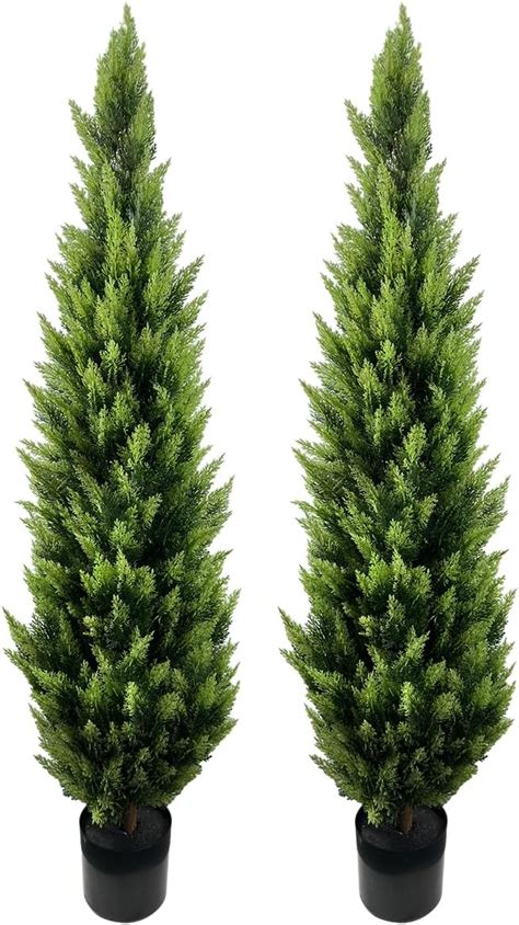 Amazon One Foot Outdoor Artificial Cedar Topiary Tree Potted Uv