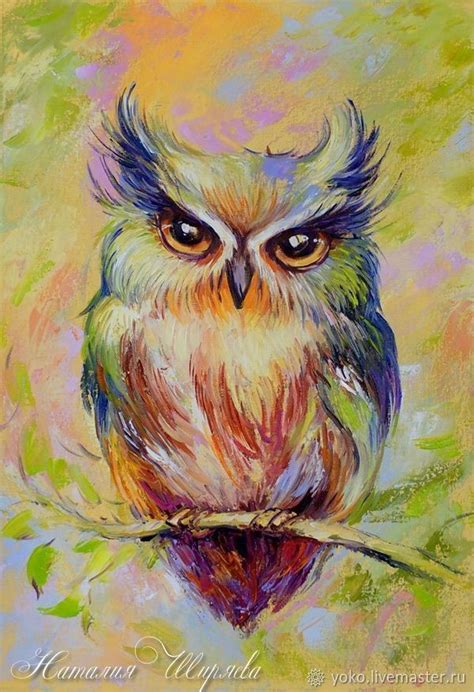 Owl Painting Acrylic Birds Painting Painting Drawing Owl Artwork