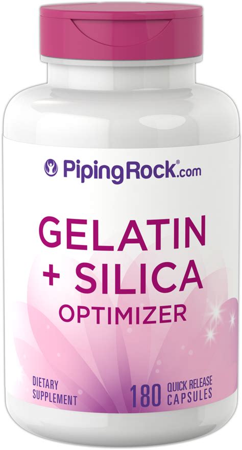 Gelatin Plus Silicon Optimizer 540 Mg 180 Capsules Pipingrock Health