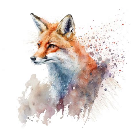 Premium AI Image | Watercolor painting of fox