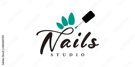 Nail Studio Logo Design With Style And Creative Concept Stock Vector