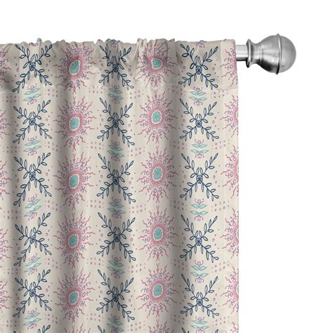 Ambesonne Floral Curtains Ornamental Floral And Hip Pair Of 28x84