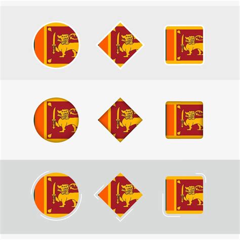 Sri Lanka flag icons set, vector flag of Sri Lanka. 22980966 Vector Art ...