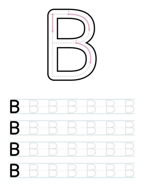 Tra Age De La Feuille De Calcul De La Lettre B Majuscule Pour Les