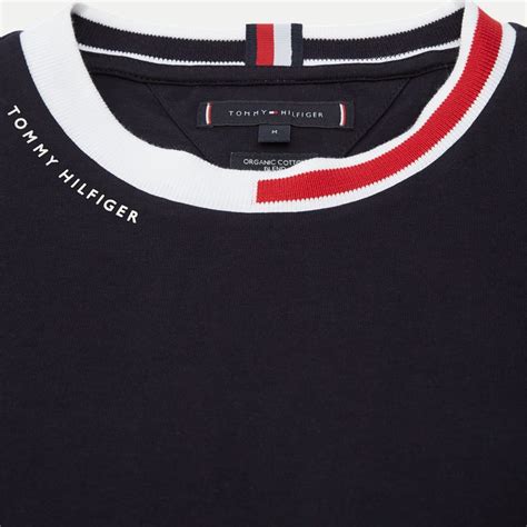 23948 Jaquard Rwb Collar Tee T Shirts Navy Fra Tommy Hilfiger 299 Dkk