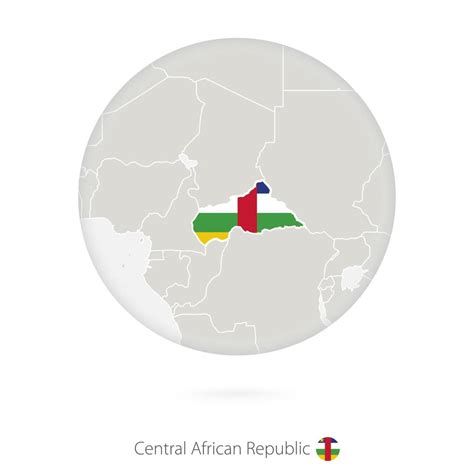 Karte Der Zentralafrikanischen Republik Und Nationalflaggen Im Kreis