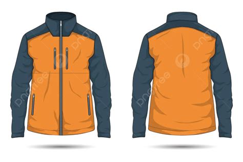 Outdoor Jacket Mockup Front And Back View Vector, Outdoor Jacket ...