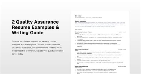 2 Quality Assurance Resume Examples Writing Guide