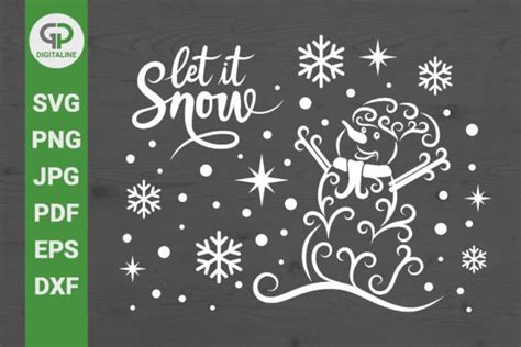 Snowman Let It Snow Christmas SVG Graphic By GPDigitalines Creative