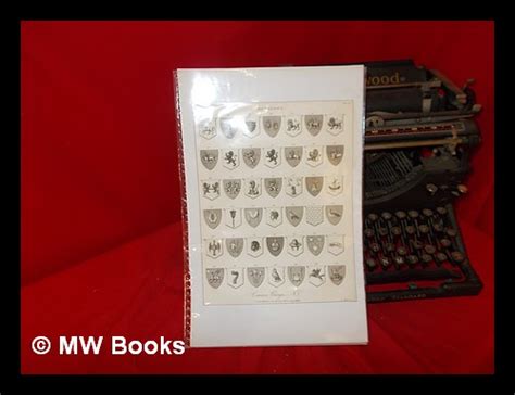 United Kingdom Heraldic Original 19th Century Print Common Charges N