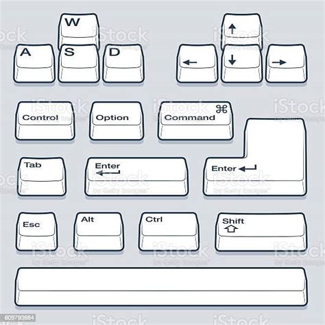 Line Art Keyboard Keys Stock Illustration Download Image Now