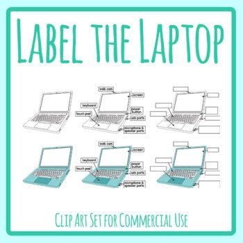 Label the Laptop / Computer Technology Diagram Clip Art en 2024