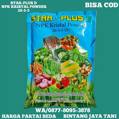 Pupuk Npk Daun Kristal Powder 20 5 5s Star Plus Daun Npk Daun Npk