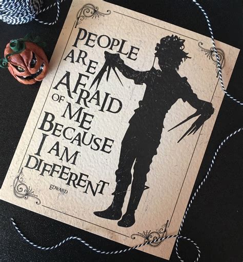 10 X 8 Inch Edward Scissorhands Tim Burton Quote Print Etsy