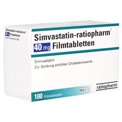 SIMVASTATIN Ratiopharm 40 Mg Filmtabletten 100 St 100 St Online Kaufen