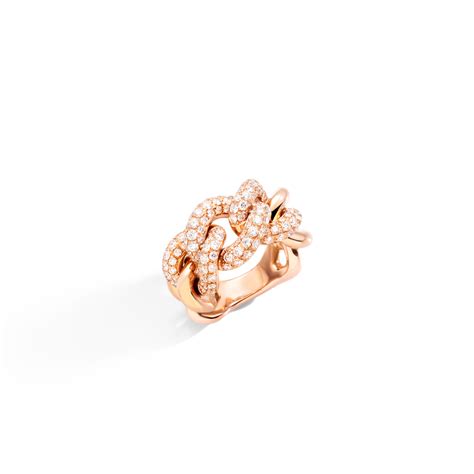 Anello Pomellato Catene In Oro Rosa Con Diamanti Bianchi Dobner