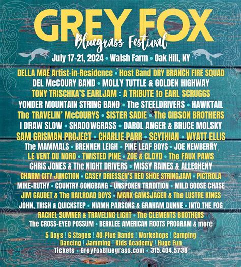 Grey Fox Bluegrass Festival Shares 2024 Stage Schedules Grateful Web