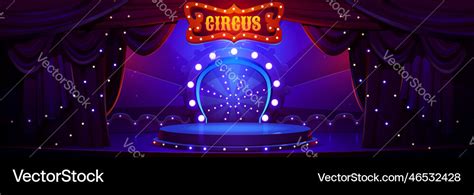 Background With Circus Stage And Theater Curtains Vector Image