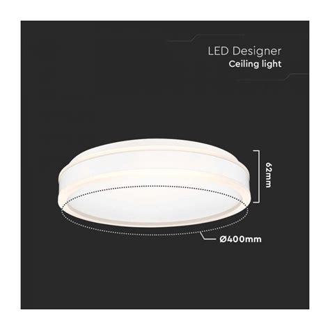 V Tac W Led Designer Ceiling Light Round White K Dimmable