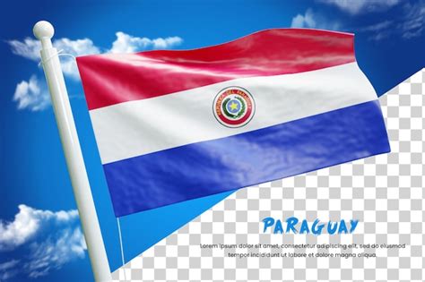 Paraguay Bandera Realista 3d Render Aislado O 3d Paraguay Ondeando