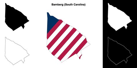 Bamberg County, South Carolina outline map set 44010818 Vector Art at ...