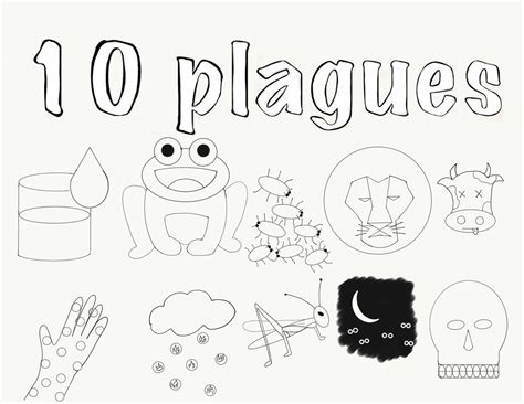 Passover Coloring Page 10 Plagues - Etsy