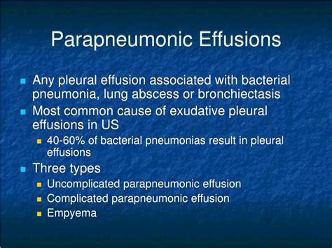 Can Pleural Effusion Cause Pneumonia Parapneumonic Pleural Effusions And Empyema Thoracis