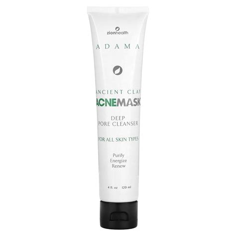 Zion Health Adama Ancient Clay AcneMask Deep Pore Cleanser 4 Fl Oz