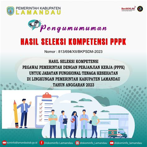 Hasil Seleksi Kompetensi Pppk Jabatan Fungsional Tenaga Kesehatan Di