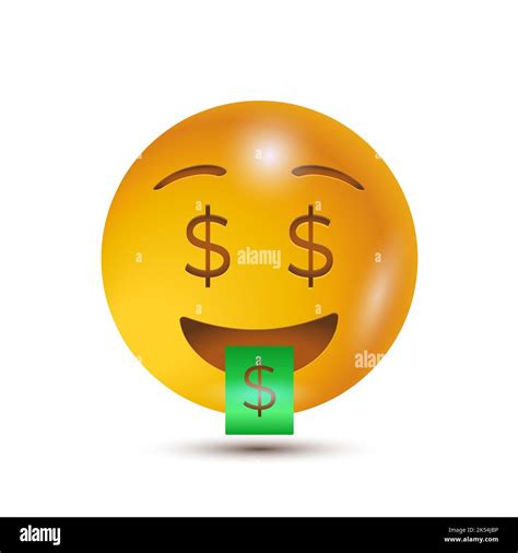 Money Mouth Face Dollar Sign Eyes Money Face 3d Stylized Vector Icon