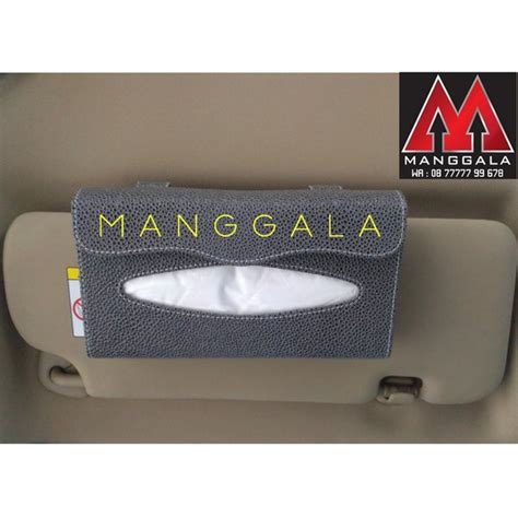 Jual Tempat Tisu Tisue Tissue Sunvisor Mobil Kulit Jeruk Abu Di Lapak