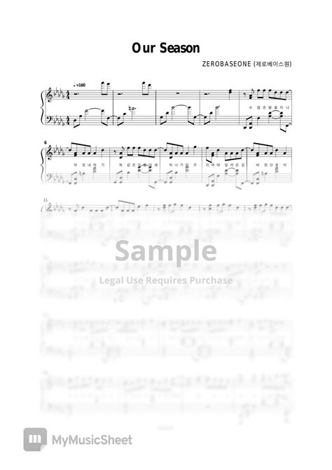 Zerobaseone Our Season Piano Sheet O By