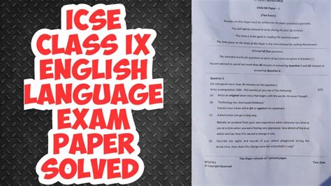 Icse Class English Language Paper Analysis Exam Review Hot Sex Picture