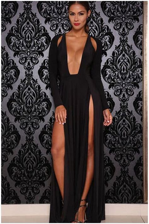 Cheap Black Long Sleeve Maxi Formal Evening Gowns - Online Store for ...