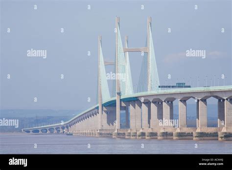 New Severn Bridge across the River Severn estuary that divides England ...