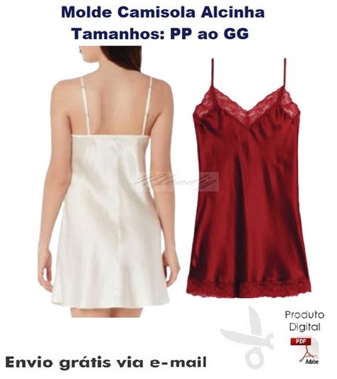 Molde Em PDF De Camisola Alcinha Do PP Ao GG Ref 99 Elo7