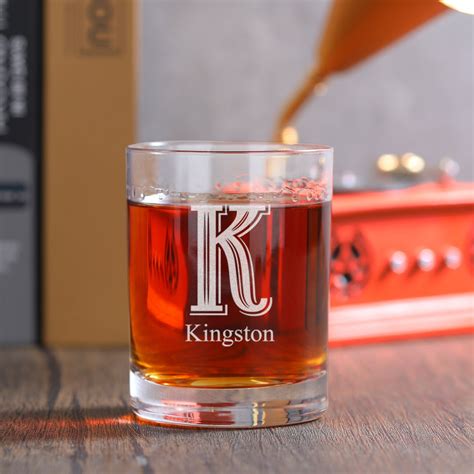 Personalized Whiskey Glasses Custom Name Or Initial Monogram Etsy