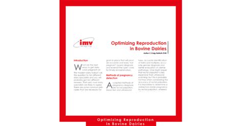 Optimizing Reproduction In Bovine Dairies Imv Imaging