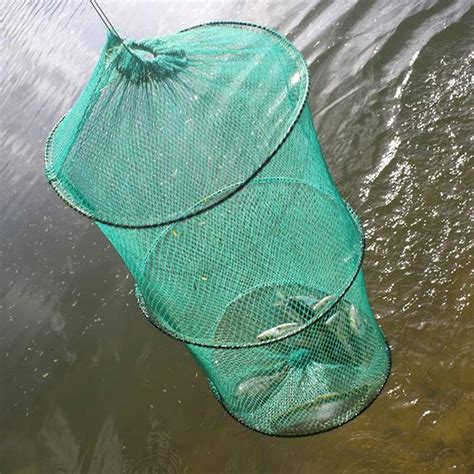 Falten Runde Nylon Mesh Metall Rahmen Krabben Fischernetz Fisch Crawdad