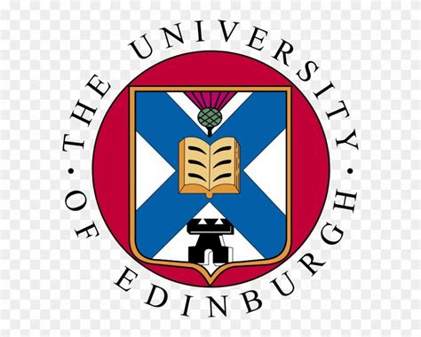 the university of edinburgh logo with an image of a book and a lamp on it