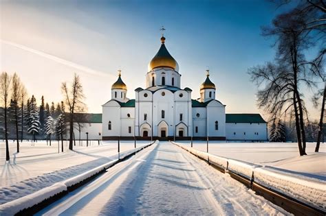 Premium Photo | A church in the snow