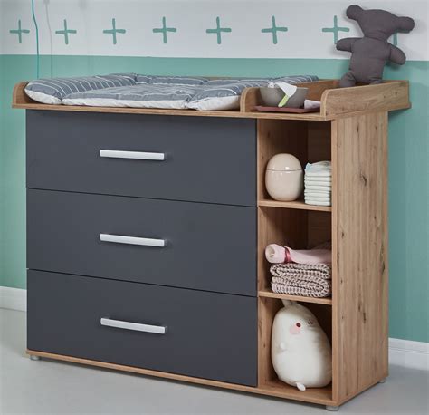 Babyzimmer 2 Teilig ALESSIA Komplettset Artisan Eiche Anthrazit